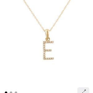14K Gold Initial 'E' Pendant Necklace